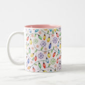 Tasse 2 Couleurs Pattern Retro Christmas Lights (Gauche)