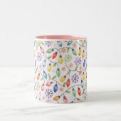 Tasse 2 Couleurs Pattern Retro Christmas Lights (Centre)