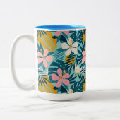 Tasse 2 Couleurs Pattern tropical hibiscus (Gauche)