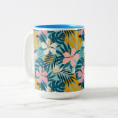 Tasse 2 Couleurs Pattern tropical hibiscus (Devant gauche)