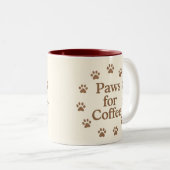 Tasse 2 Couleurs Pattes pour café (Devant droit)