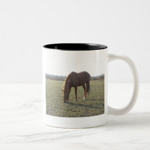 Tasse 2 Couleurs Pâturage des chevaux de ferme