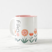 Tasse 2 Couleurs Pause café Fika Flowers (Devant gauche)