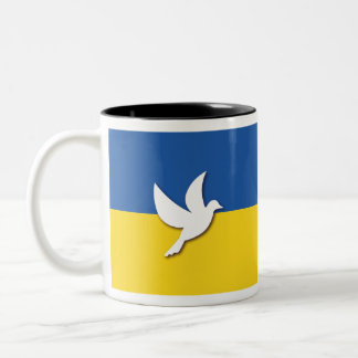 Tasse 2 Couleurs Pavillon de la colombe de la paix en Ukraine