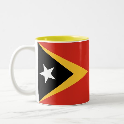 Tasse 2 Couleurs Pavillon du Timor oriental (Gauche)