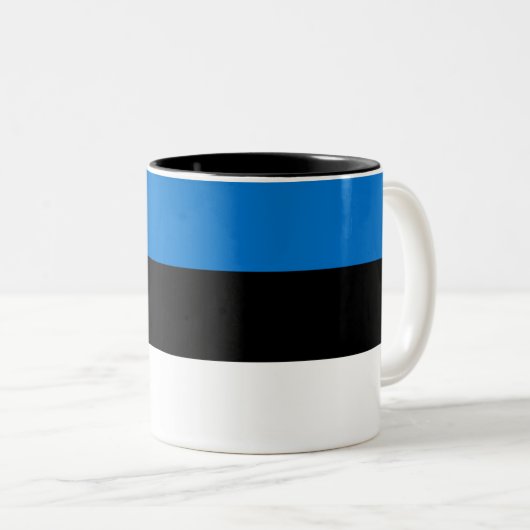 Tasse 2 Couleurs Pavillon Estonie (Devant droit)