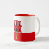 Tasse 2 Couleurs Pavillon Gibraltar (Devant droit)