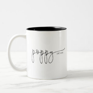 Tasse 2 Couleurs Pavot établi   Grand-père Cadeau