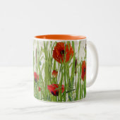 Tasse 2 Couleurs pavots et cattons (Devant droit)