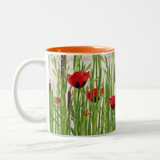 Tasse 2 Couleurs pavots et cattons (Gauche)