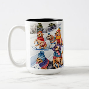 Tasse 2 Couleurs Paw fait Jour pour aller Sledding