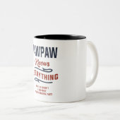 Tasse 2 Couleurs Pawpaw sait tout le design (Devant droit)