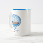 Tasse 2 Couleurs Paxi, Grèce Conception de navires grecs (Devant gauche)