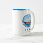 Tasse 2 Couleurs Paxi, Grèce Conception de navires grecs (Devant droit)