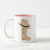Tasse 2 Couleurs Pays Casquette beige et Bottes avec Fleur (Gauche)