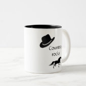 Tasse 2 Couleurs Pays Casquette noir & Cheval (Devant droit)
