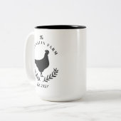 Tasse 2 Couleurs Pays de la ferme de poulet sur mesure (Devant gauche)