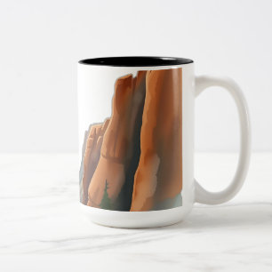 Tasse 2 Couleurs Paysage d'aquarelle Stellar Canyon