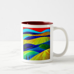 Tasse 2 Couleurs Paysage de Rainbow Imaginaire Hills
