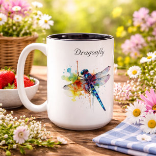 Tasse 2 Couleurs Paysage de rêve de libellule, personnalisé