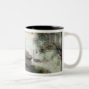 Tasse 2 Couleurs Paysage de rivière de Georges Pierre Seurat   ave