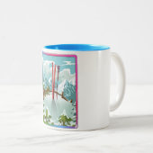 Tasse 2 Couleurs Paysage de ski dessin animé (Devant droit)
