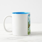 Tasse 2 Couleurs Paysage de ski dessin animé (Gauche)
