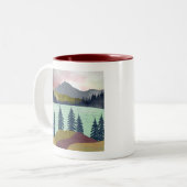Tasse 2 Couleurs Paysage du lac Red Sky (Devant gauche)