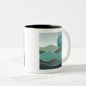Tasse 2 Couleurs Paysage du monde Turquoise (Devant droit)