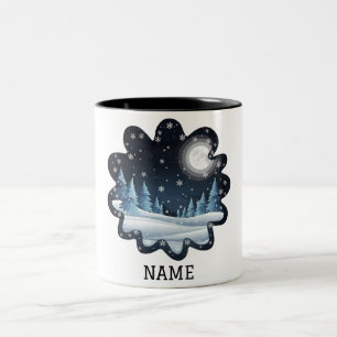 Tasse 2 Couleurs Paysage hivernal personnalisé de nuit