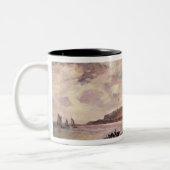 Tasse 2 Couleurs Paysage marin avec des poneys sur la plage (Gauche)