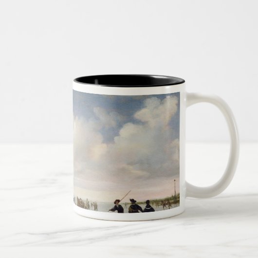 Tasse 2 Couleurs Paysage néerlandais avec des patineurs (Droit)