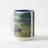 Tasse 2 Couleurs Paysage rural avec vaches (Devant gauche)