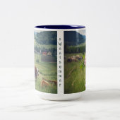 Tasse 2 Couleurs Paysage rural avec vaches (Centre)