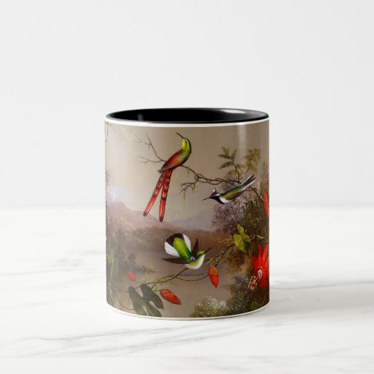 Tasse 2 Couleurs Paysage tropical avec dix colibris (Centre)