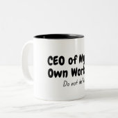 Tasse 2 Couleurs PDG Mug, sentiments introvertis. (Devant gauche)