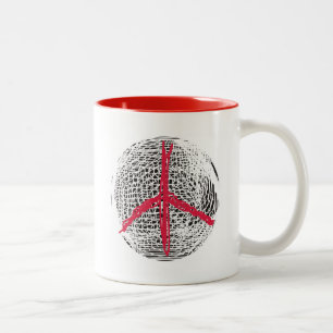 Tasse 2 Couleurs Peace Globe pas de guerre pas de combat pas de vio