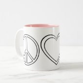 Tasse 2 Couleurs Peace Love Babies (Devant gauche)