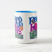 Tasse 2 Couleurs Peace Love Hippiiness 15oz (Centre)