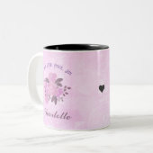 Tasse 2 Couleurs Peace Love Hope Joie Ajouter Votre Nom Rose Roses (Devant gauche)
