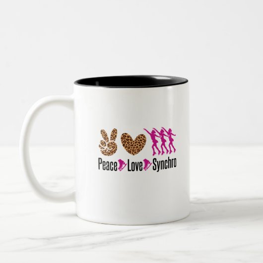 Tasse 2 Couleurs Peace Love Synchro patinage synchronisé (Gauche)