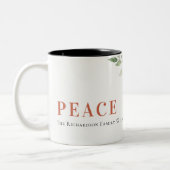 Tasse 2 Couleurs Peace Poinsettia Bund'aquarelle Pine Noël (Gauche)