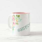 Tasse 2 Couleurs Peach Pink Roses Bridesmaid Mariage (Devant gauche)