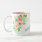 Tasse 2 Couleurs Peach Pink Roses Bridesmaid Mariage (Gauche)