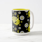 Tasse 2 Couleurs Peacock Bird Art graphique (Devant droit)