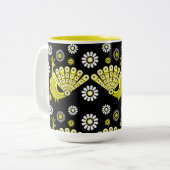 Tasse 2 Couleurs Peacock Bird Art graphique (Devant gauche)