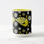 Tasse 2 Couleurs Peacock Bird Art graphique (Centre)