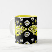 Tasse 2 Couleurs Peacock Bird Art graphique (Devant gauche)