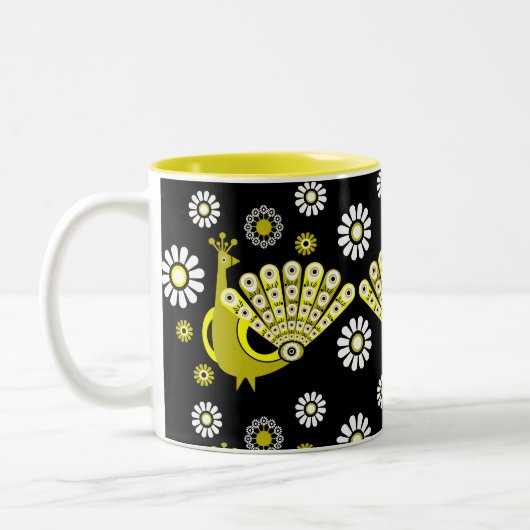 Tasse 2 Couleurs Peacock Bird Art graphique (Gauche)