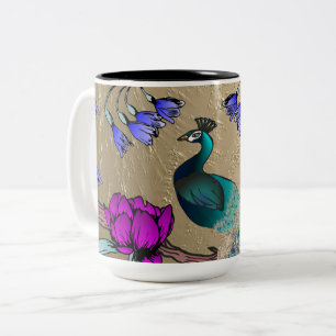 Tasse 2 Couleurs Peacock En Or
